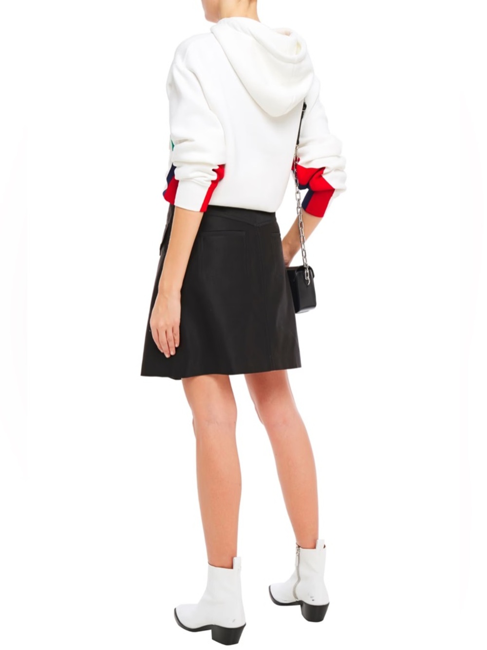 Sandro Aliya Zip Cotton Blend Twill Skirt - Picture 4 of 9